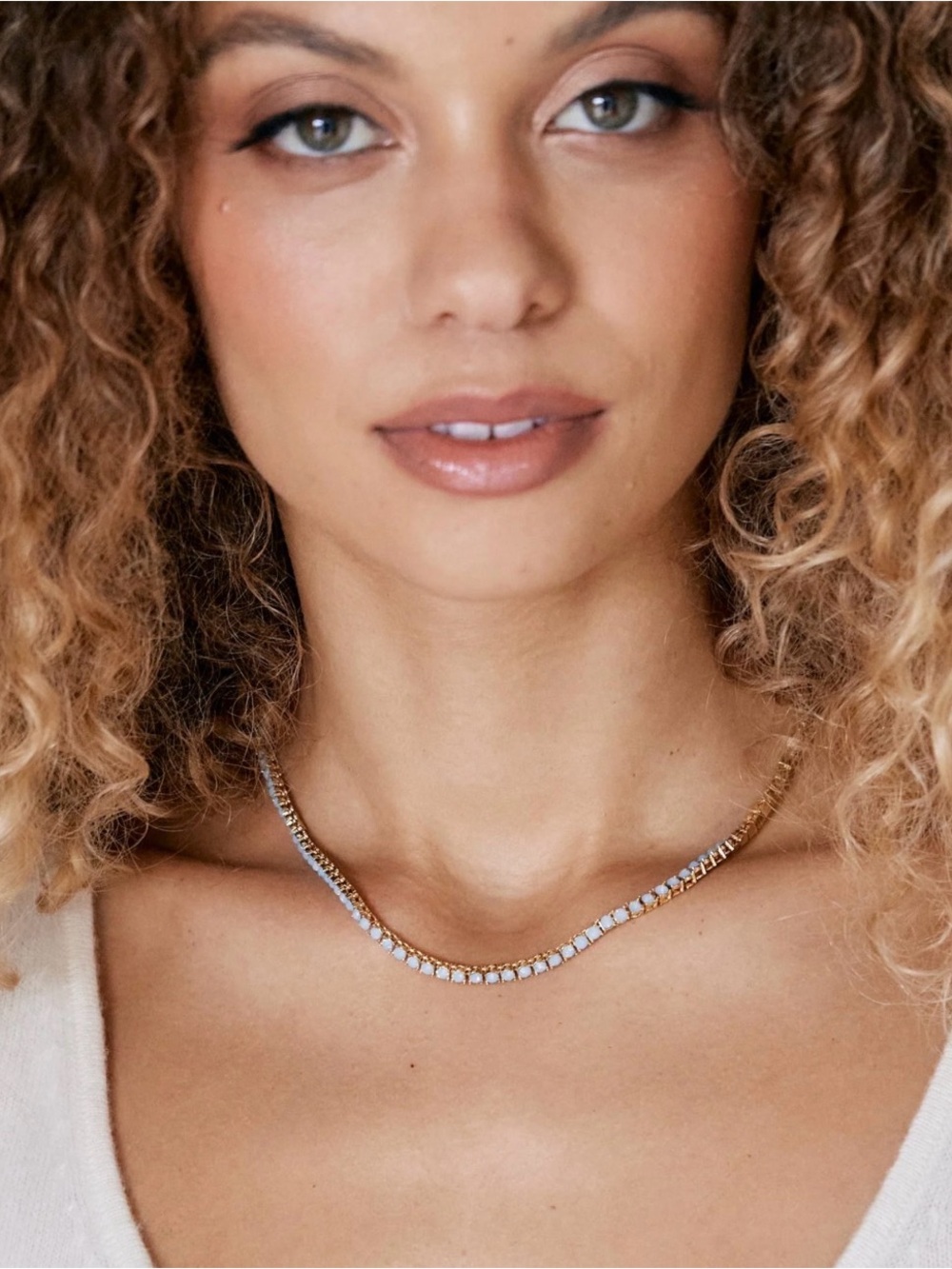 NEW Brook & York Isabella Opal Blue Tennis Necklace - Picture 2 of 9